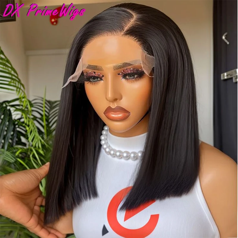 

Short Frontal Bob Wig Transparent Lace 100% Human Hair Wigs 200% Density Straight Bob Wig Pre Plucked 13x4 Lace Wigs For Women