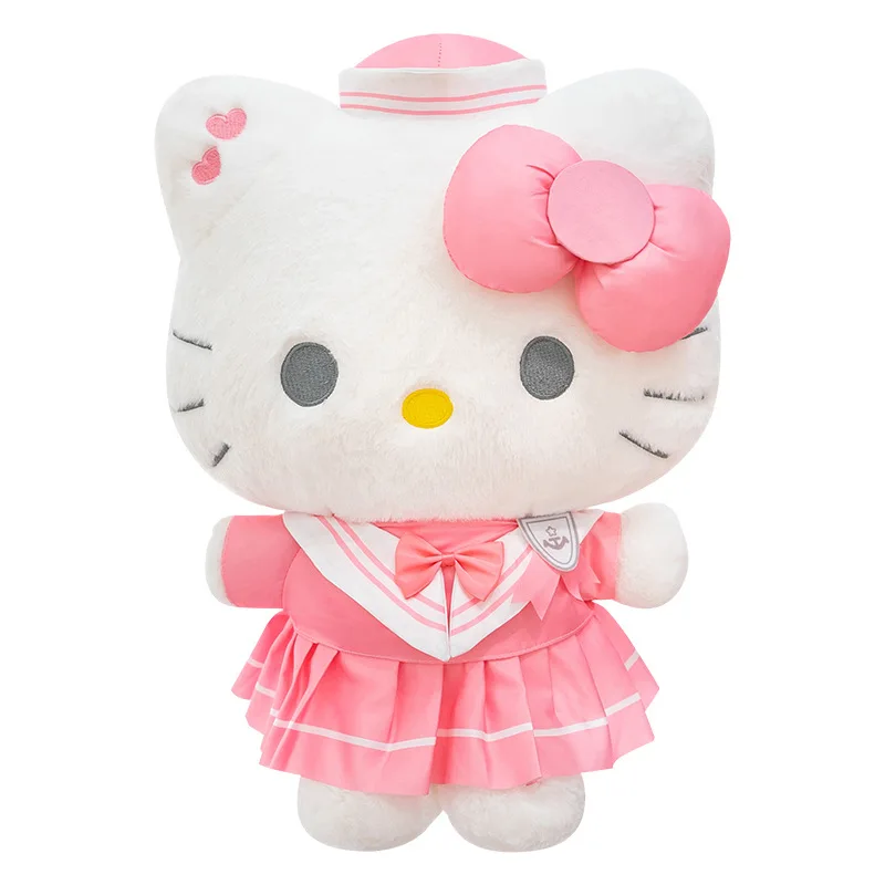 Novo Brinquedo de Pelúcia Kawaii Sanrio KT Cat, Boneca de Pelúcia Hello Kitty, Presentes de Aniversário para Crianças, Boneca Hello Kitty Fofa para Coleção
