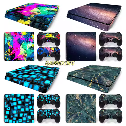 For PS4 Slim Skin Sticker Vinyl Decal Wrap Cover for Game Console and Wireless Controller