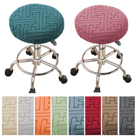 1ocs Round Stool Elastic Cushion Cover Dustproof Wear-resistant Chair Cover Soft Bar Swivel Seat Protective Cover Home Textile