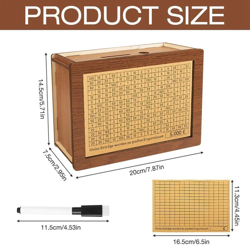 Retro skarbonka drewniana skarbonka skarbonka dla dorosłych skarbonka wielokrotnego użytku puszka oszczędzająca pieniądze 1-częściowa