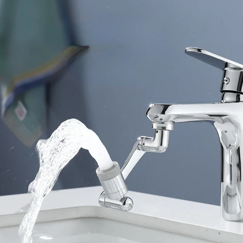Universal Faucet for Washbasin 1080 Degree Lifting Splash Nozzle Toilet Washing Teeth Brushing Rotary Extension Mechanical Arm