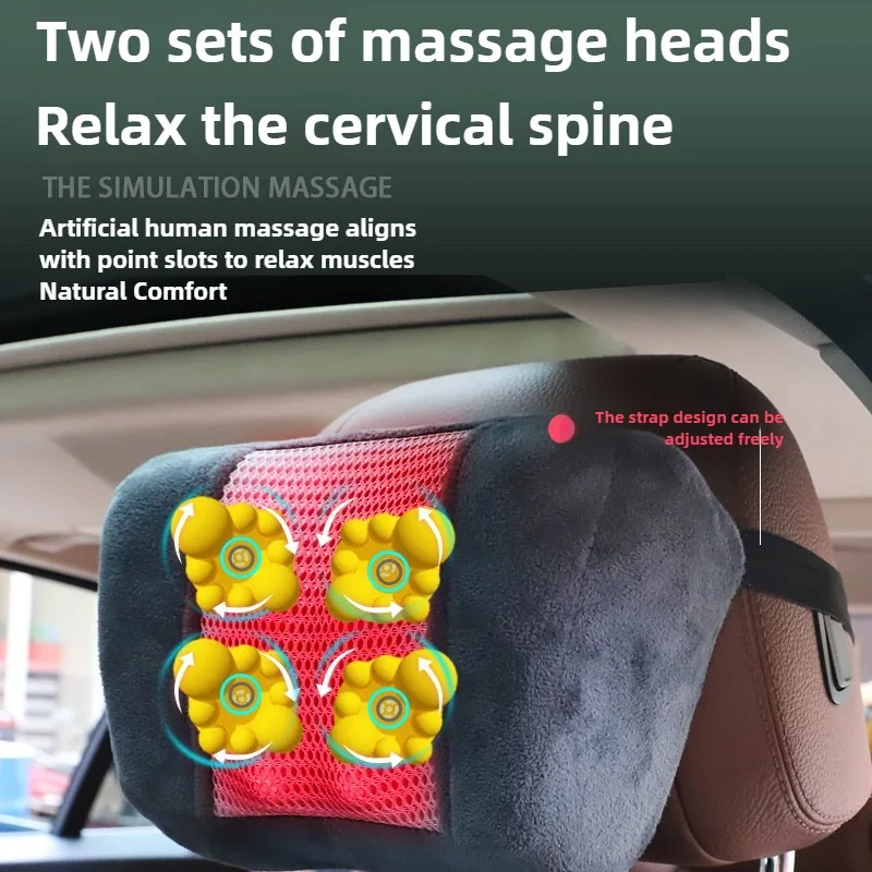 

Customizable Massage Seat Cushion Cheap With Heating Adjustable Lumbar Airbag Back Massage Chair Cushion for Men and Women Home