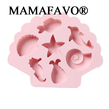 Under The Sea Silicone Chocolate Mold Ocean Marine Animal Dolphin Mermaid Tail Soap Mold Cake Decorating Tools Cupcake M798