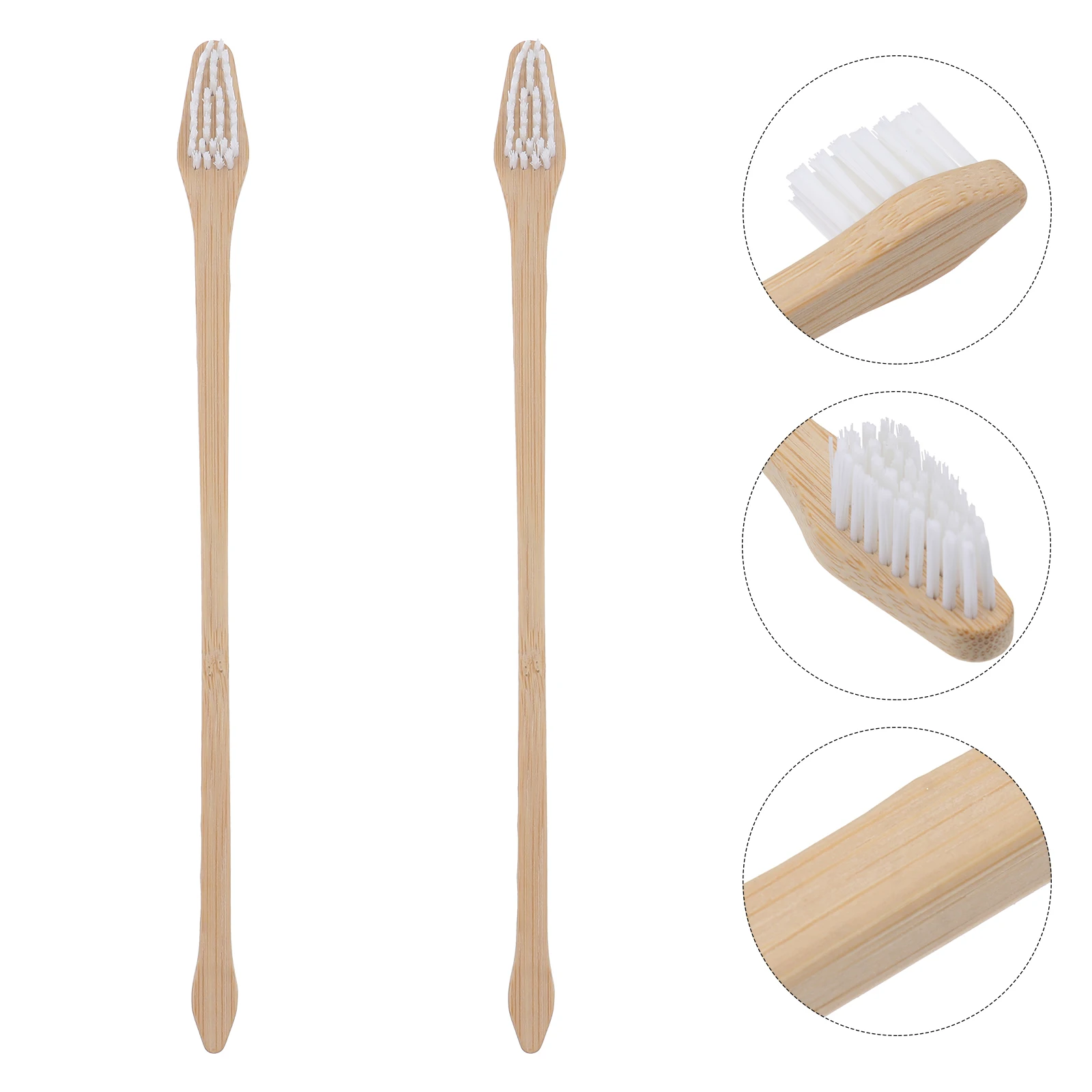 

2pcs Pet Toothbrush Dental Cleaning Dog Cat Bamboo Oral Supplies Nylon Silk Teeth NonSlip Handle DoubleHead Design Prevent