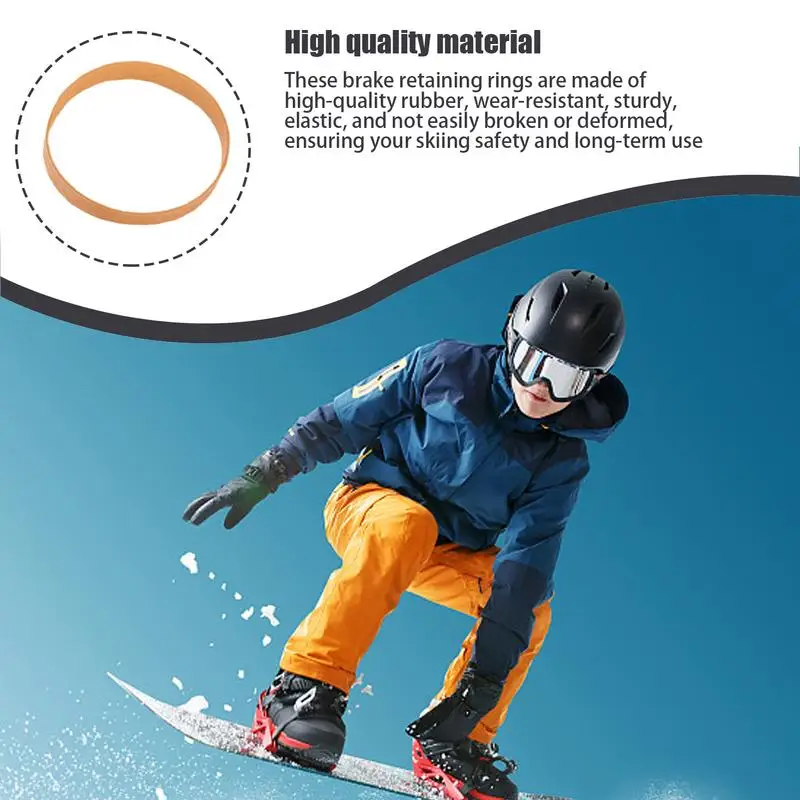 Rubber Brake Retainers 30pcs Rubber Rings Brake Retainer Bands Snowboard Brake Band Rubber Rings Retainers for Snow Board Ski