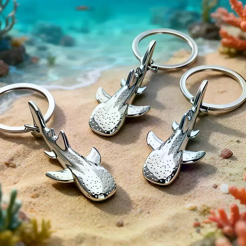 Metall-Schlüsselanhänger in Form eines Walhai-Schaukelschwanzs, Miniatur-Tieranhänger für Autoschlüssel und Taschen, Einzigartiges Modisches Accessoire