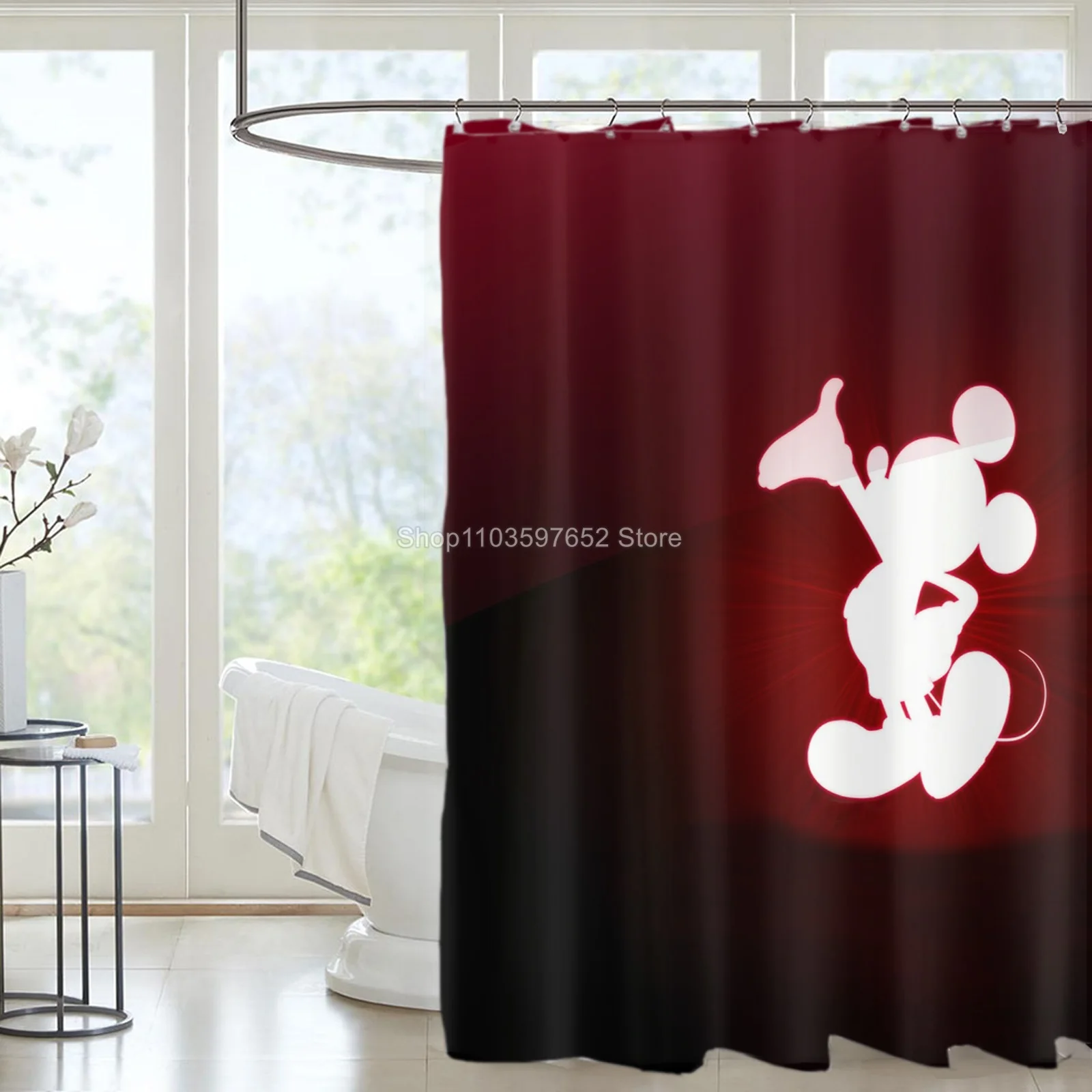 Christmas Mickey Mouse Shower Curtains Waterproof Bathroom Curtain Bath Drapes High Quality Home Textiles Decor