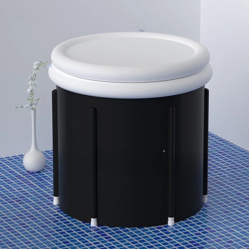 

Folding Bath Bucket with Air Ring Outdoor Portable Athlete Ice Bath Lid Adult Household Bath