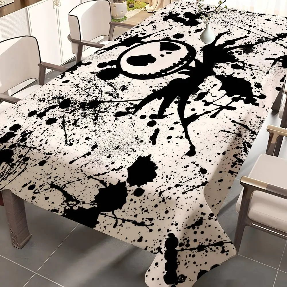 The N-Nightmare B-Before C-Christmas Pattern Tablecloths Summer Washable Picnic Party Rectangle Table Cover Home Dining Decor