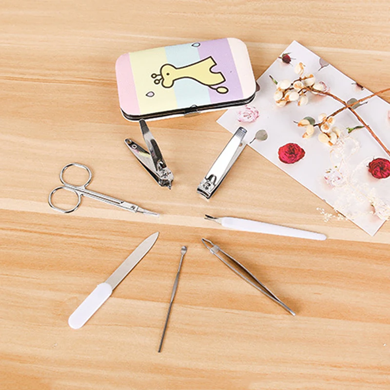 1/2/3PCS set Cartoon printing nail clipper set nail clipper eyebrow clipper nail file ear spoon beauty manicure Portable Travel