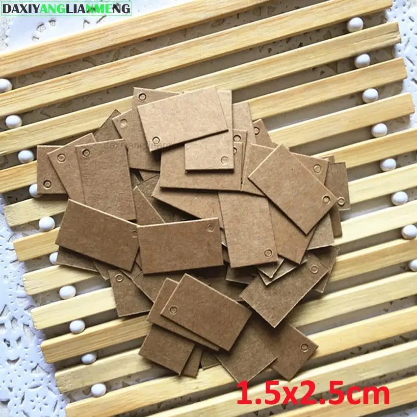 100pcs/lot  28sizes Square Kraft Paper Small label/clothing Tag Blank Paper card/ Word card/identification Handmade soapTap