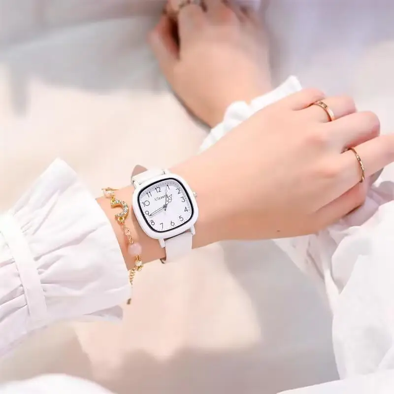 Reloj de estilo coreano para mujer, diseño de moda Simple, estudiantes de secundaria, Academia Literaria cuadrada, buena apariencia