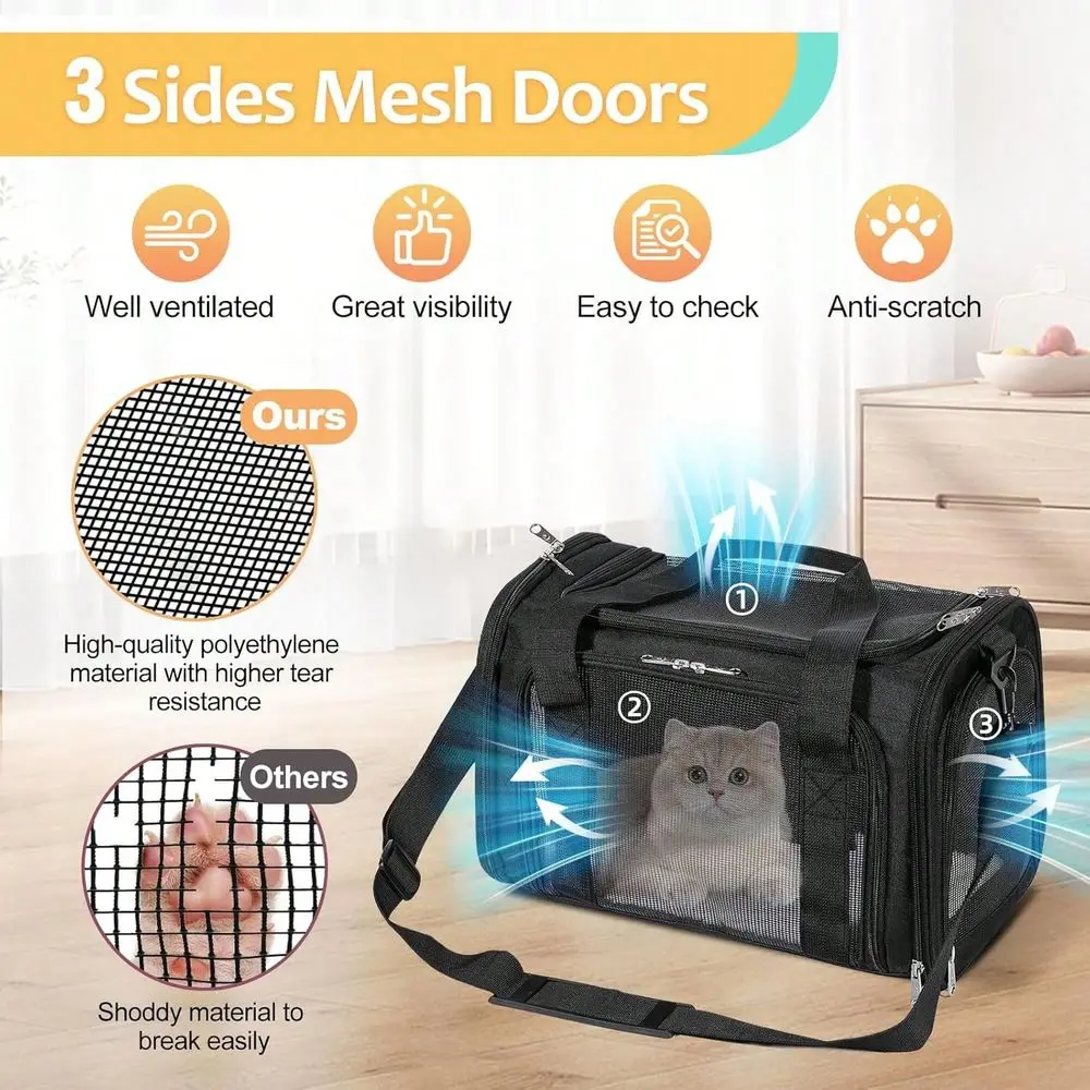 Foldable Pet Backpack Suitable For All Kinds Of Pets, Maximum Weight 15 Pounds SoftSided Travel Backpack, Suitable For Small Me
