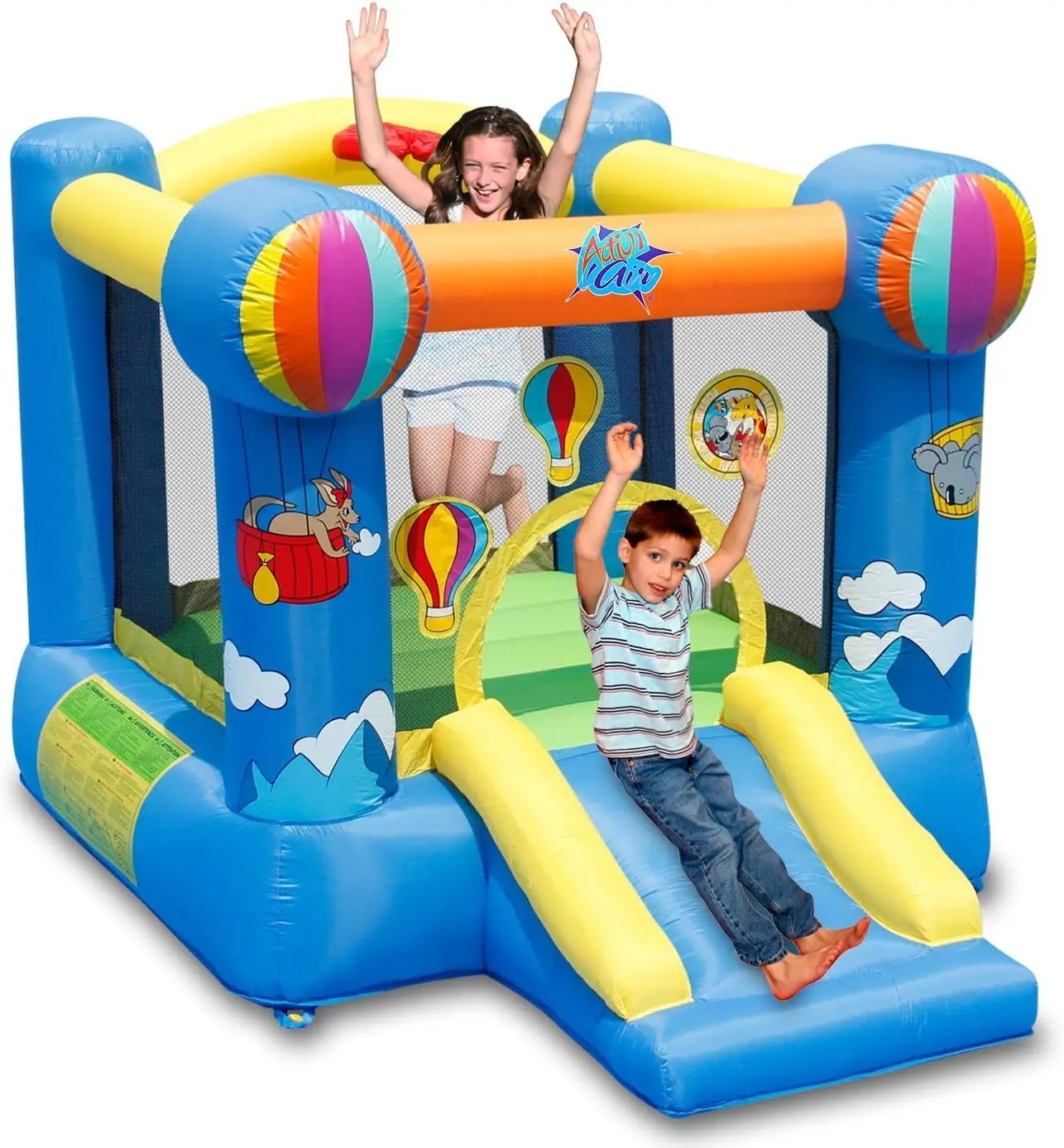 

AIR Bounce House, Inflatable Hot Air Balloon Bouncer with Air Blower, Jumping Bouncy Castle with Slide for Outdoor and In