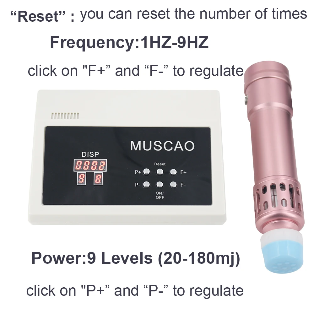 جديد جهاز علاج بموجات الصدمات 2 in1 بتقويم العمود الفقري بندقية لالتهاب اللفافة الأخمصية ED علاج صدمة موجة الألم العلاج الطبيعي مدلك