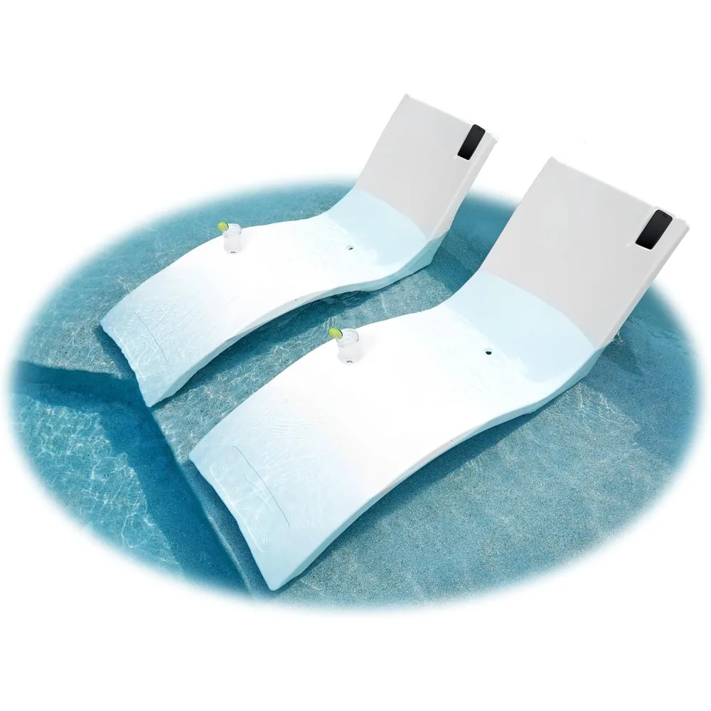 

Pool Lounger, in-Pool, Use in Pools with Shelves Up To 9 Inches Deep, Built-in Drink and Phone Holders, Chaise Lounge Chairs