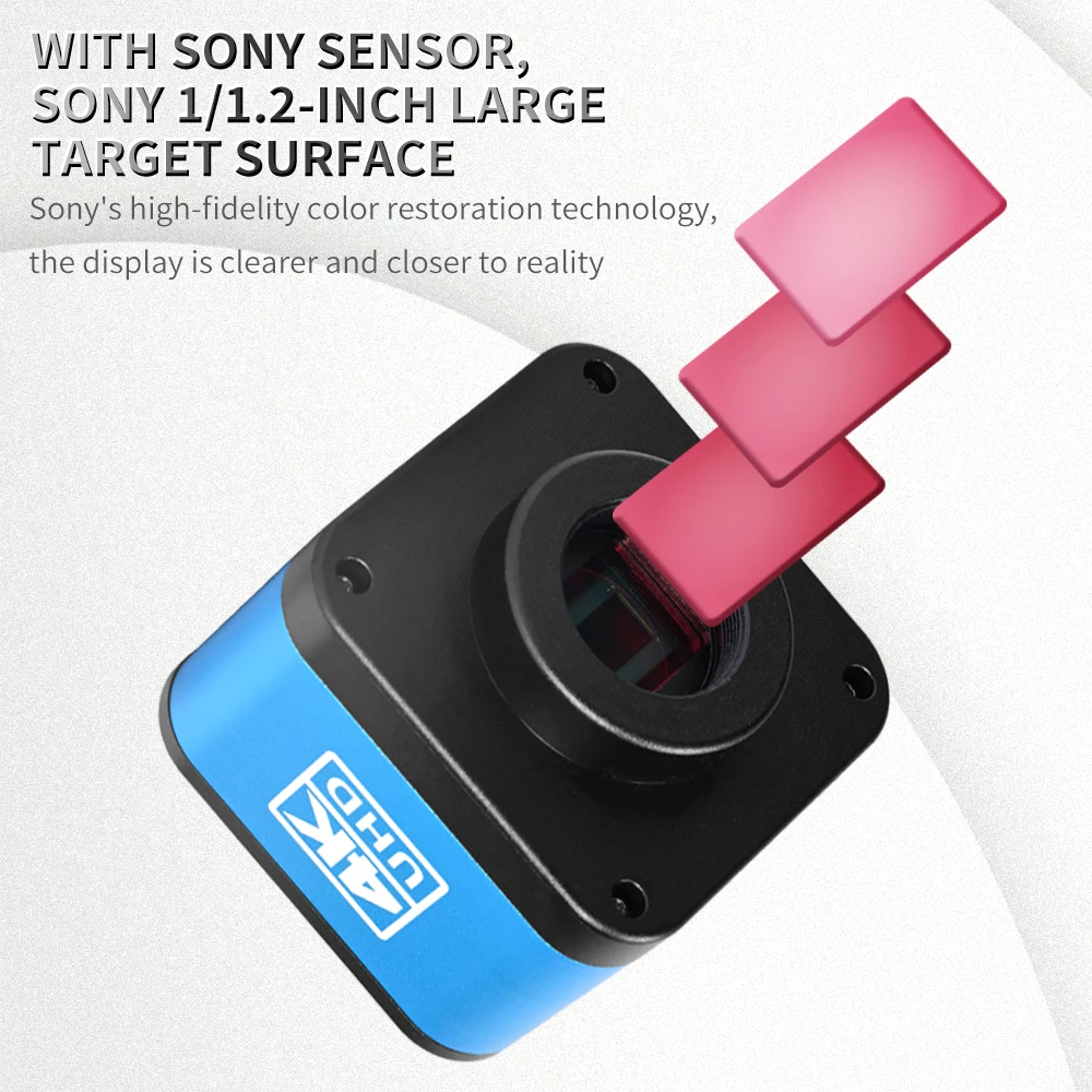 Real 4K 60FPS IMX585 Sensor UHD Measure Digital Electronic Microscope Camera 8MP HDMI USB Type-C 3.0 for SMT Soldering Lab