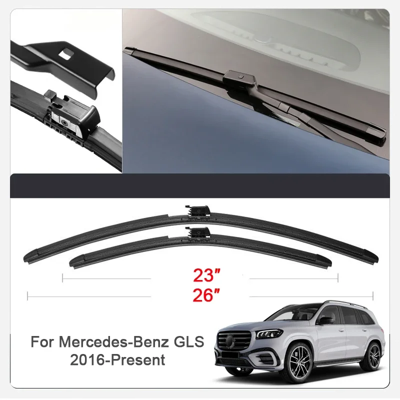 

2PCS Car Blade Front Windshield Rubber With Water Spray Wiper For Mercedes-Benz GLS 2016-2026 Blades Accessories