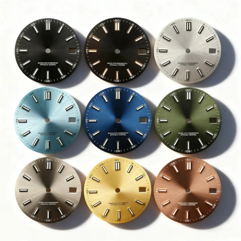 

28.5mm NH35 Sunburst Texture Watch Dial No logo BGW9 Blue Lume for NH35/4R35 Automatic Movement Diy Parts
