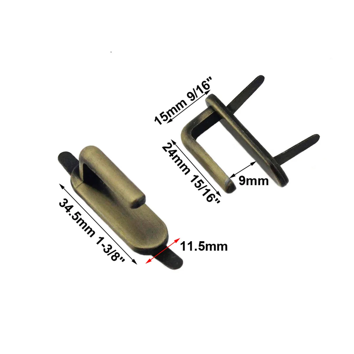 2pcs Bag Metal New Style Arch Bridge Hanger Hooks Connector Handbag Side Buckle Clips Bags Belts Strap Leather Crafts Hardware