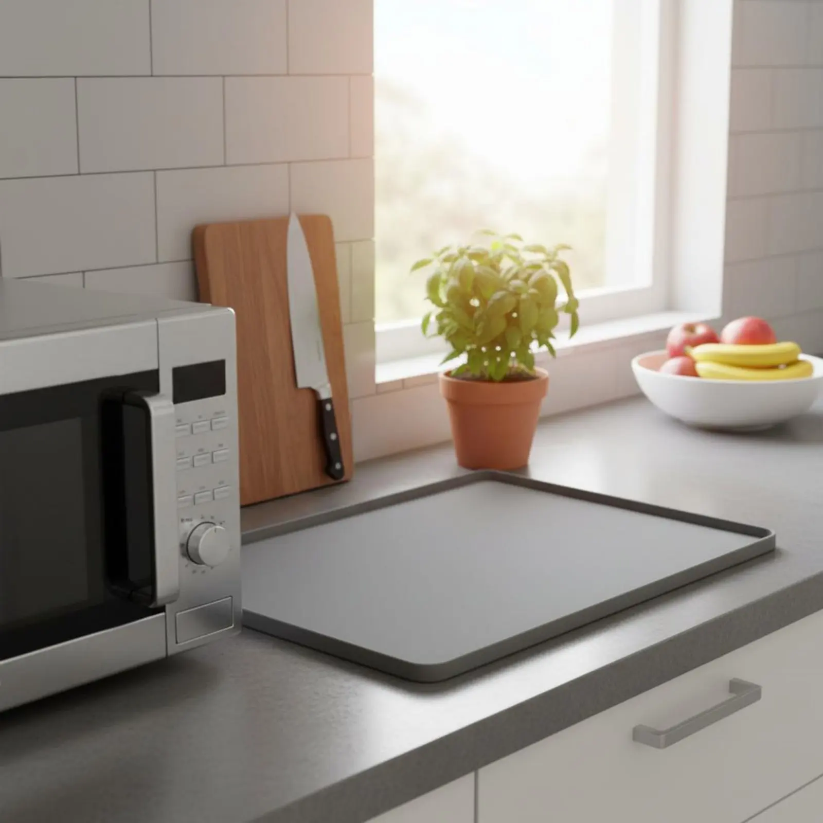 Silicone Microwave Top Mat Flexible Microwave Oven Top Protector Silicone Appliance Tray Spill Resistant Kitchen Accessory view 6