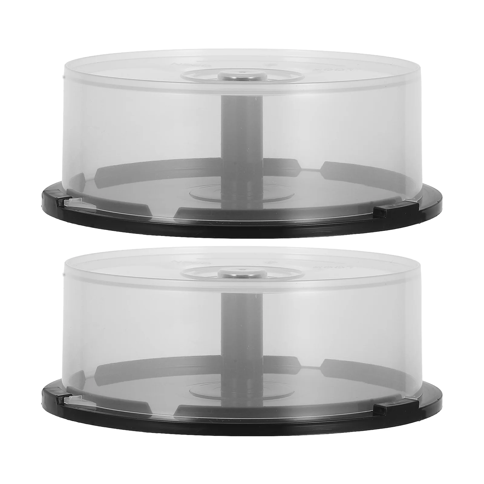 

2 Pcs CD Storage Bin Boxes with Lids Bucket Cakebox Empty Container Pp Round Dvd Holder Containers