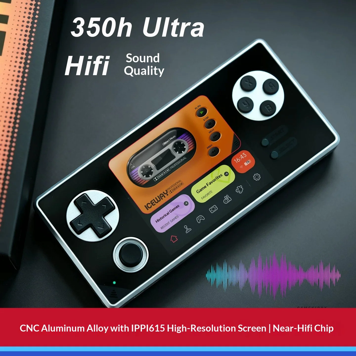 GKD350H Ultra Portable Retro Gaming Handheld CNC Aluminum Alloy Shell 3.5