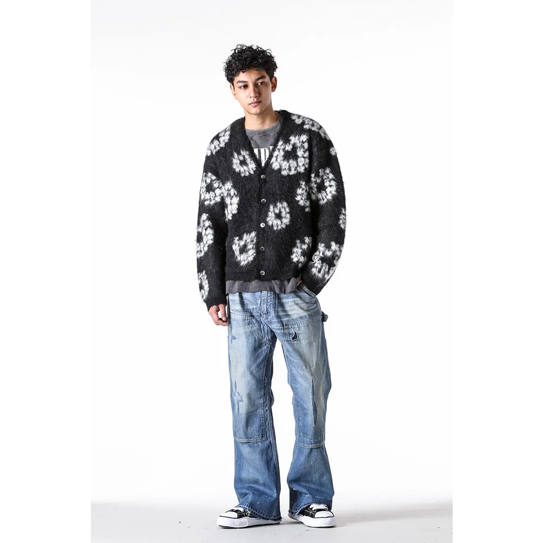 Maglione] Cardigan in mohair cardigan DENIM TEARS Saint Michael completamente corretto
