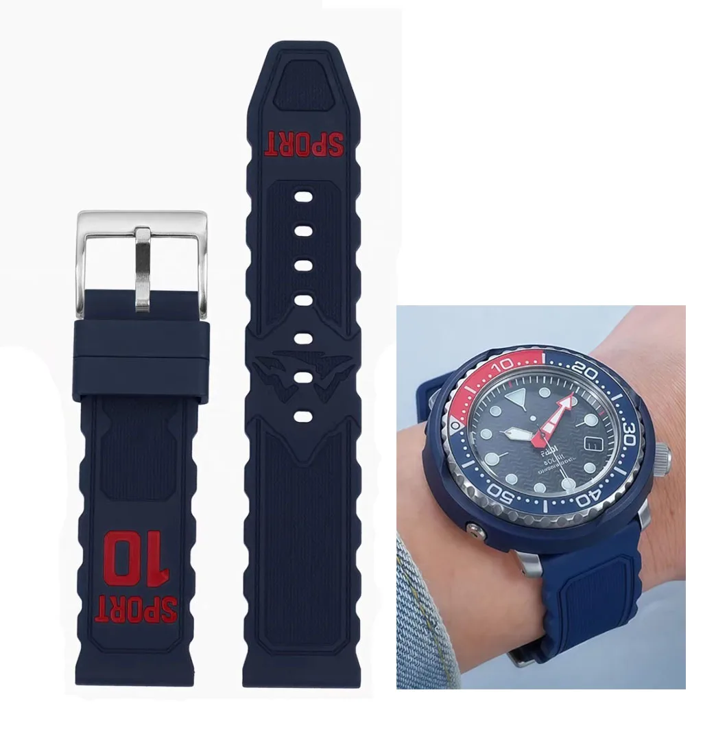 

20mm 22mm FKM Rubber Watchband Fluororubber Strap for Seiko Watch Strap SNE497 SBBN SBDN SBDL SBDJ SBDY Waterproof Bracelet