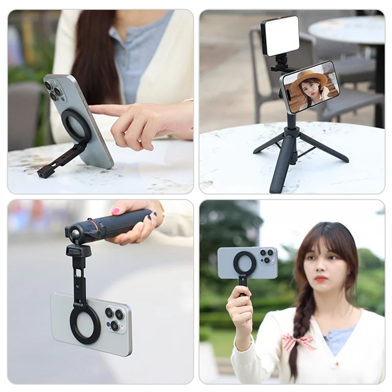 FFYY-حامل الهاتف المغناطيسي- Vrig Mg-23 ملحق سفر قابل للطي مع حذاء بارد وفتحة حامل ثلاثي القوائم لمدونات الفيديو وحوامل الجيب