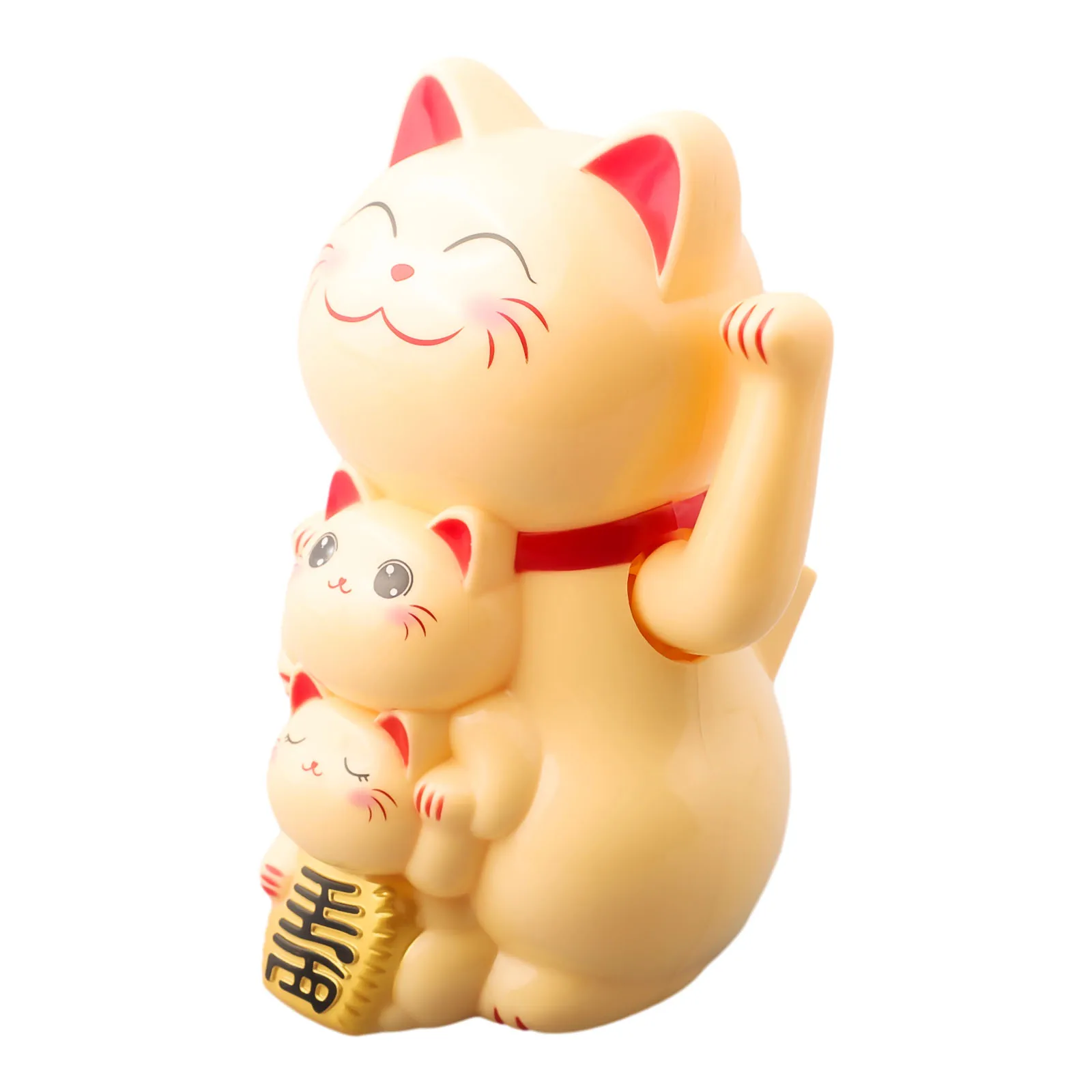 Chinese Lucky Cat Solar-Powered Automatic Waving Lucky Cat Cashier Ornaments For The Family Of Three Welcome Waving Cat Statue