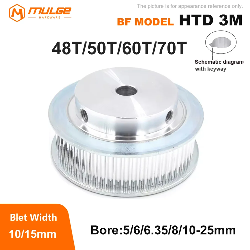 

Timing Pulley HTD 3M 48T 50T/60T 70Teeth Bore 5-25mm Suitable for Belt Width 10/15mm Pitch 3mm Synchronous Wheel