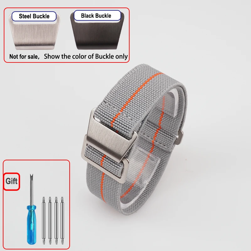 60er Jahre Französische Truppen Fallschirmtasche Elastisches Uhrenarmband 18 20mm 22mm Nylon-Uhrenarmbänder Herren-Universal-Armband aus ballistischem Stoff