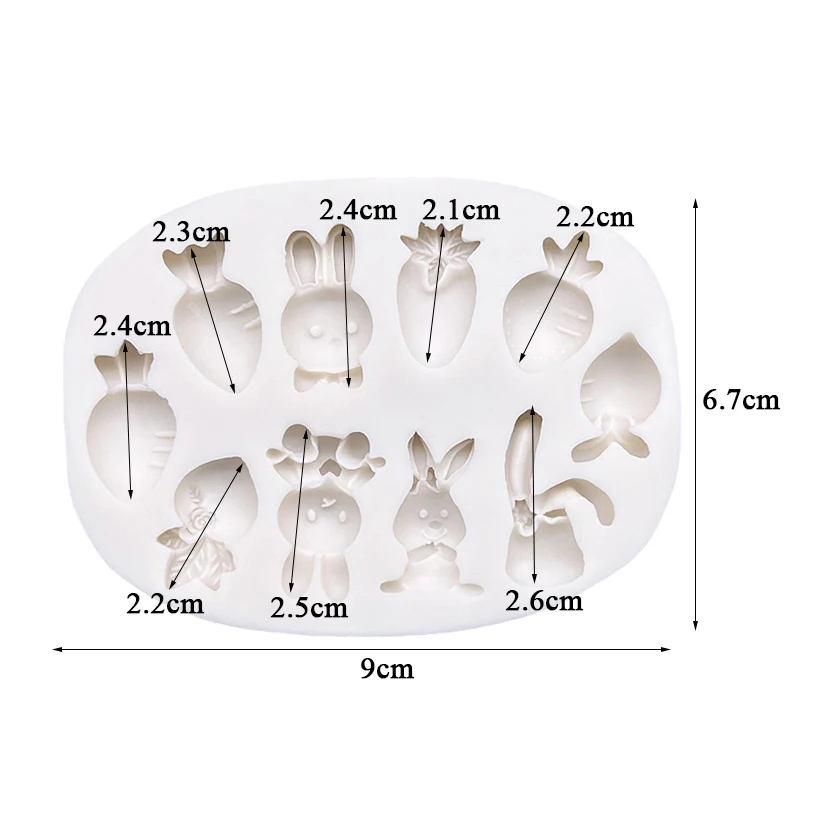 Easter Rabbit Radish Silicone Mold Sugarcraft Chocolate Cupcake Baking Mold Fondant Cake Decorating Tools