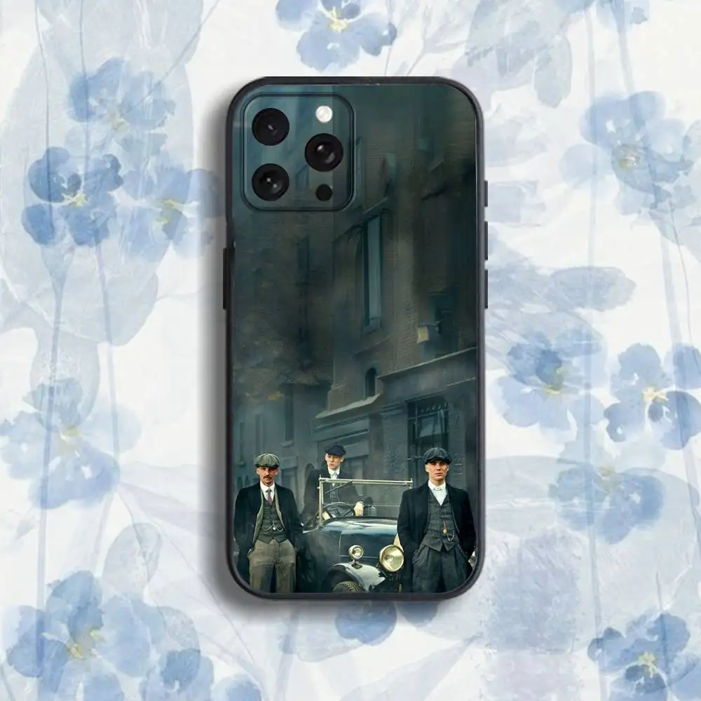 Movie P-Peaky-S B-Blinders Phone Case For iPhone 17,16,15,14,13,12,Pro,Max,Plus,E,SE4,Air,Mini Black Soft Box