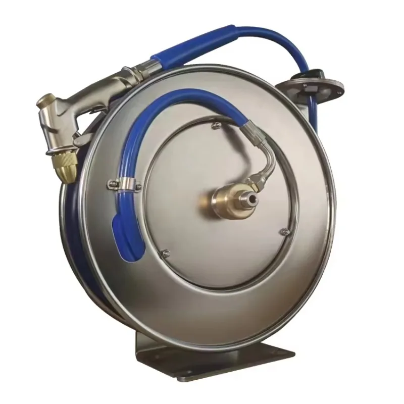 

Commercial Kitchen Stainless Steel Water Gun High Flow Spray Valve Spring Retractable Pre-Rinse Reel Cable Hose Reel for Single