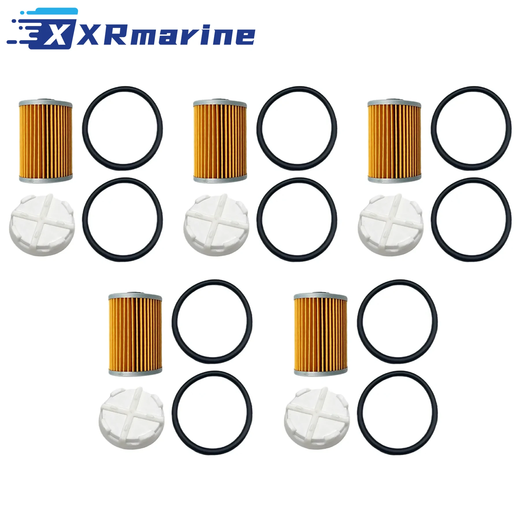 

5 Pcs 35-8M0093688 35-866171A01 Cool Fuel Filter & Disc Filter with O-rings for Mercury Mercruiser Gen 3 35-8M0204703 35-892665