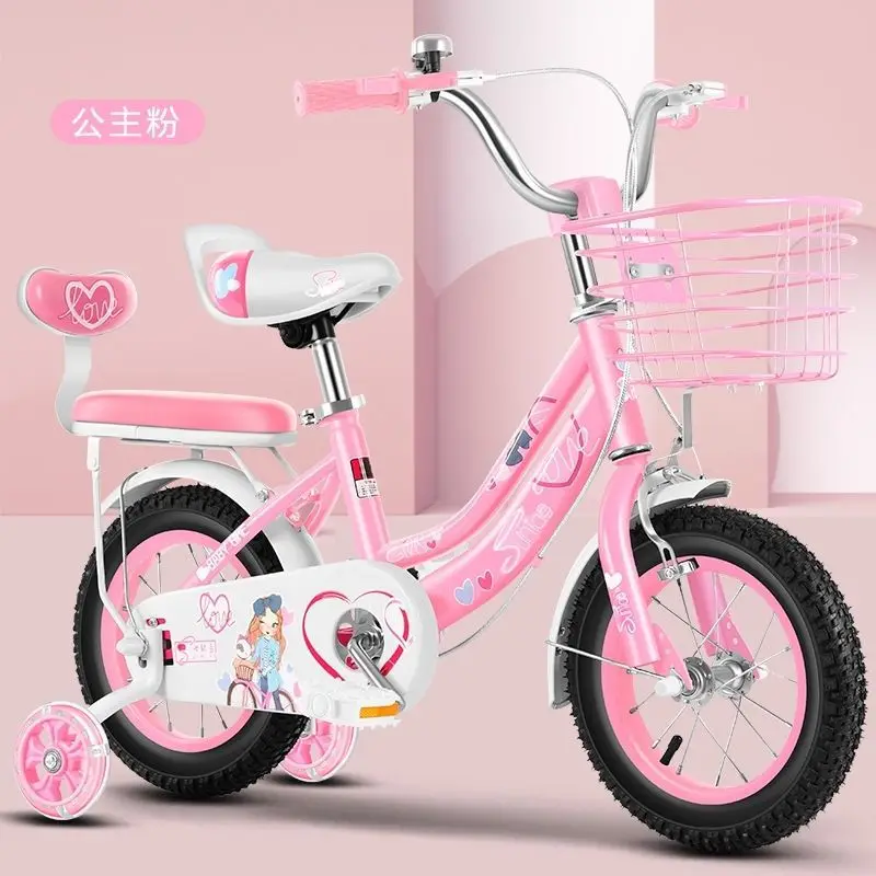 14 inch Children\'s Bicycle with Auxiliary Wheels Baby Bicycle Girl Princess Bicycle Kid Bike Suitable for ages 3-4