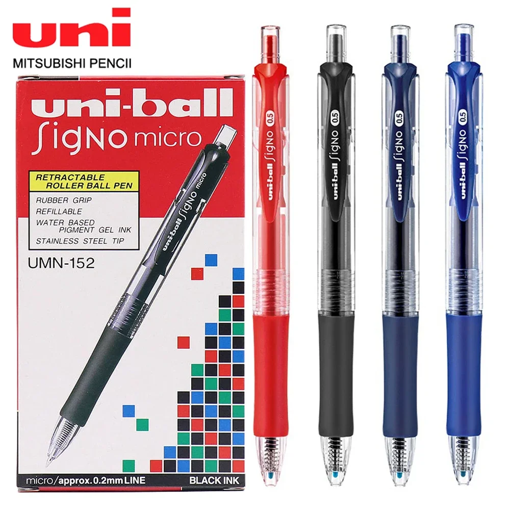 12pcs Japan UNI Gel Pen UMN-152 Bullet Head 0.5mm Business Office Signature Pen Suitable for Writing Kawaii School Stationery