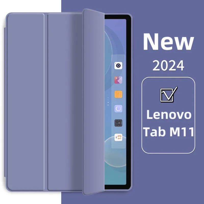 Чехол для Lenovo Xiaoxin Pad 2024, TB331FC 11 дюймов, трехслойная подставка, Магнитная мягкая задняя крышка из ТПУ Для Lenovo Tab M11 TB330FU, чехол