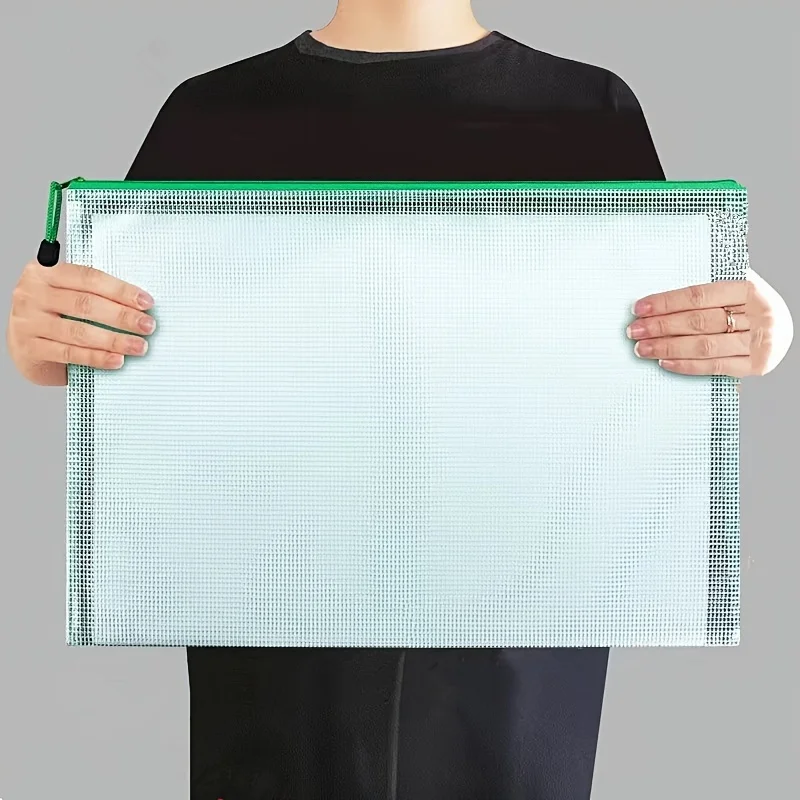 5pcs Multi-Color PVC Folder A4/A3 Size, Transparent File Bag, Standard Size, Suitable for School Office Storage and Organization