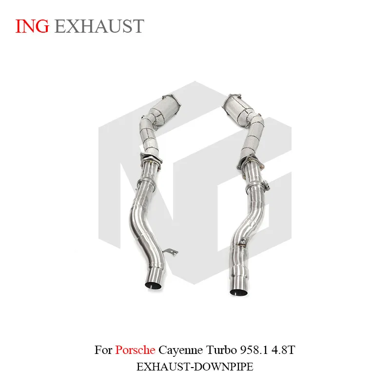 

ING Stainless Steel Front Pipe+Downspout for Porsche Cayenne Turbo 958.1 4.8T Upgrade Performance Exhaust System