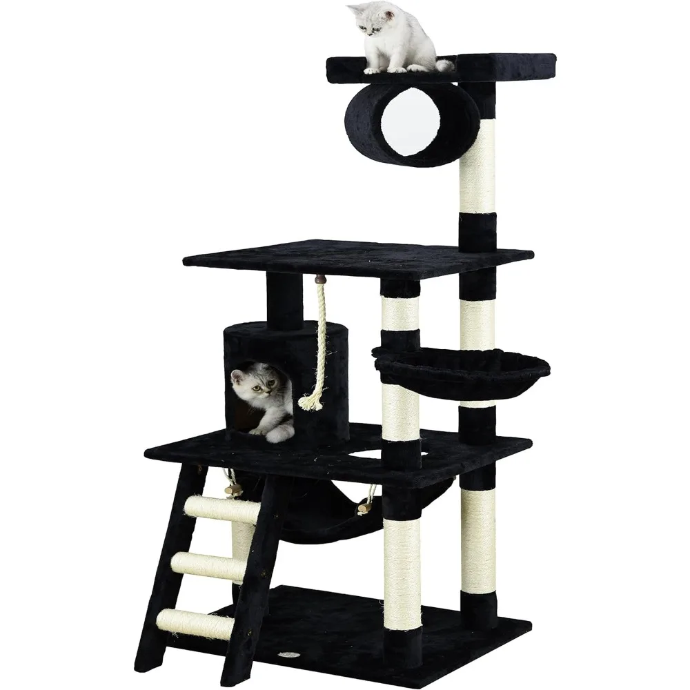 

Classic Cat Tree, Faux Fur Finish, Sisal Rope Scratcher, 62"H, for Small, Medium, and Large Cats