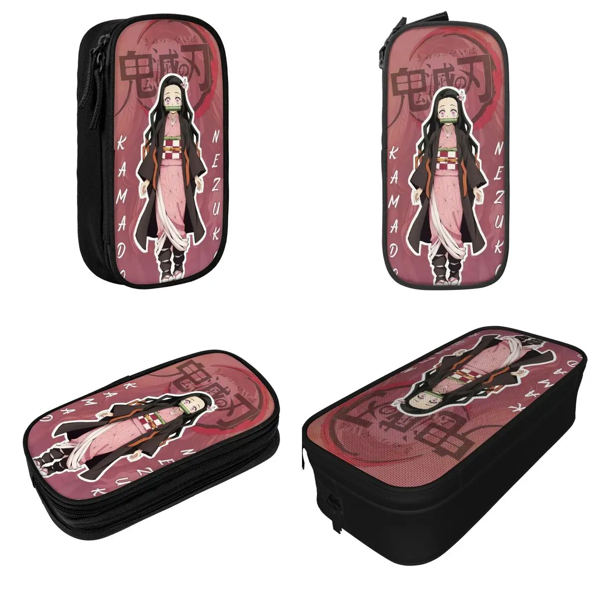 Kamado Nezuko Demon Slayer Pencil Cases Anime Pencilcases Pen Box for Student Large Storage Bag School Supplies Gift Stationery