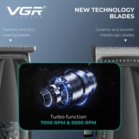 VGR Tondeuse cheveux Tondeuse homme Professionnel Tondeuse à cheveux Professionnelle Tondeuse à cheveux Réglable Machine de coupe de cheveux 9000 tr/min Sans fil Kit tondeuse et coupe-cheveux V-640 S3 2