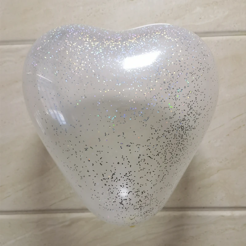 Filled with 1mm Laser Sequins The New Wedding Decoration Is High Transparent Heart-shaped Love Peach Heart Latex Balloon