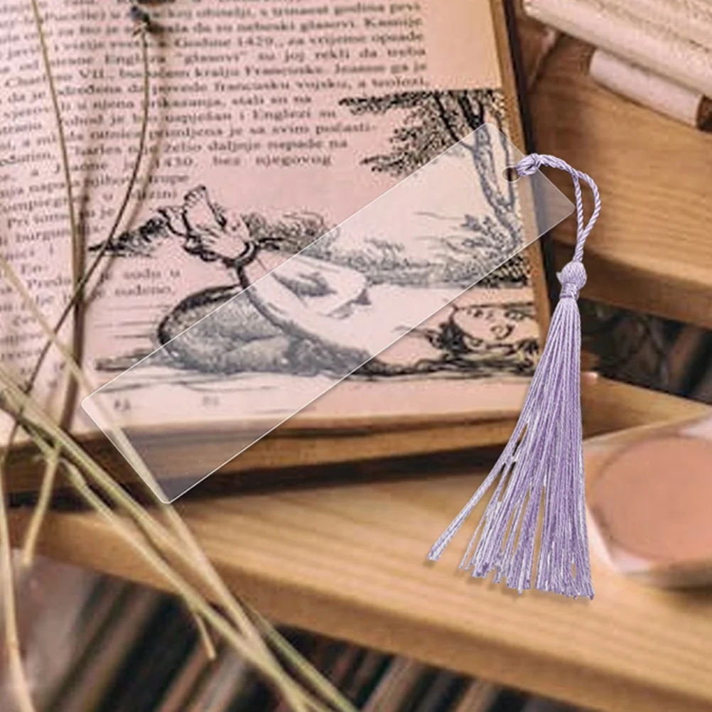 

15Sets Blank Acrylic Bookmarks Tassels Decor Craft Teacher Gifts Practical Reading Markers Bookmarks Acrylic Bookmark
