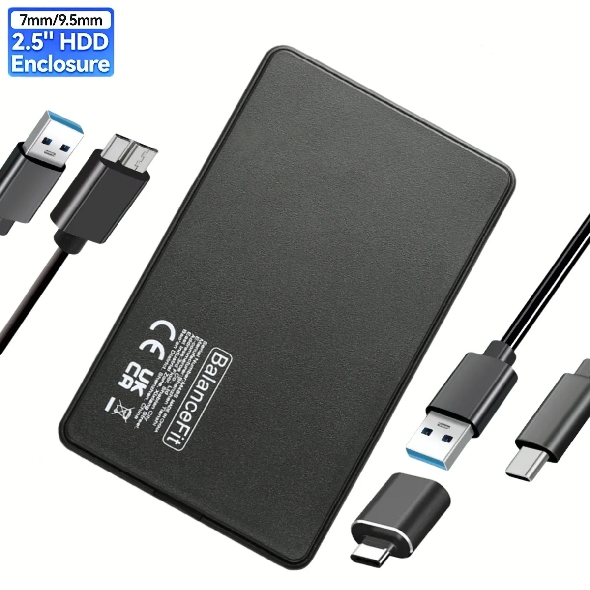 Obudowa na dysk twardy USB 3.0, 5 Gbps, 2,5 cala, SATA do USB 3.1, UASP, przezroczysta, przenośna obudowa na dysk twardy, bez użycia narzędzi, do laptopa/PC