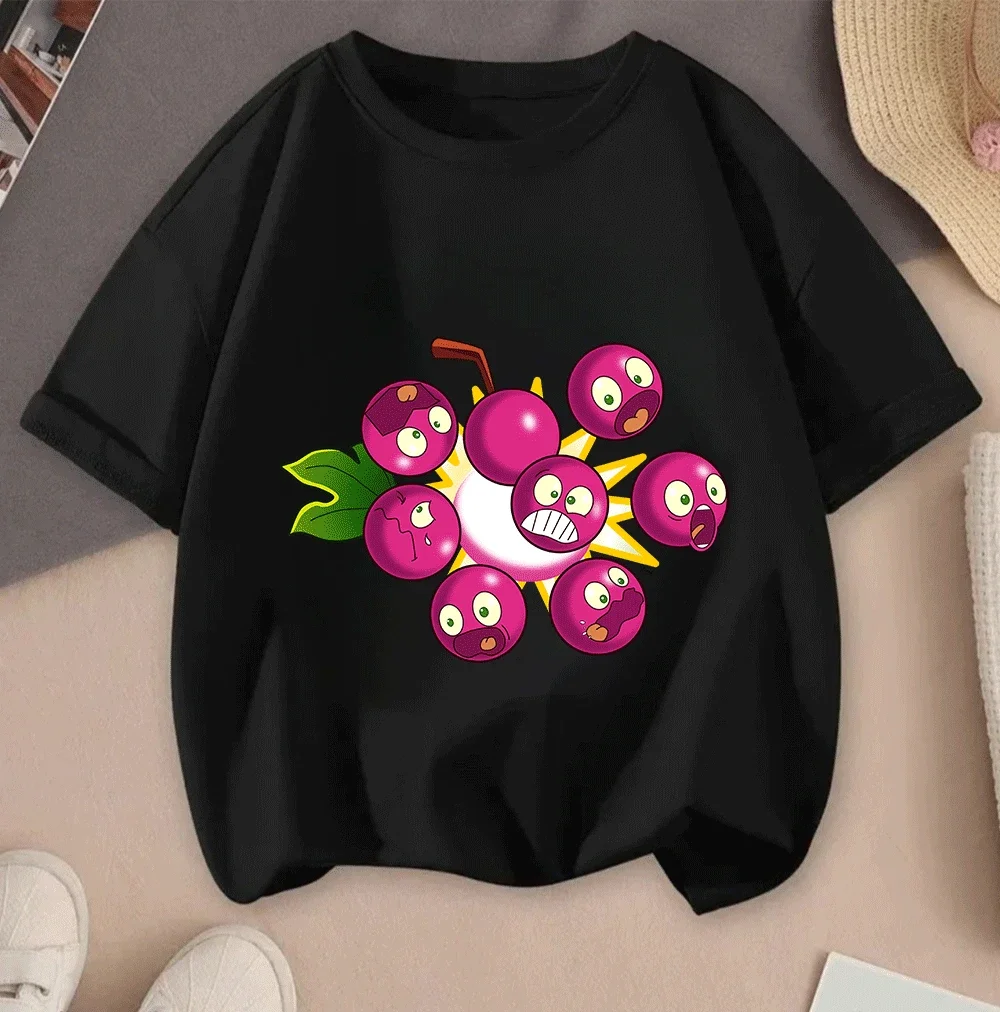 

Hot Sale 2026 Casual Summer Short Sleeve Plants Vs Zombies Cartoon 2D Print Tees For Teenagers Children Boys Girls